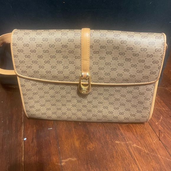 Authentic Gucci Vintage Brown GG Guccissima Canvas Crossbody bag - Picture 1 of 14